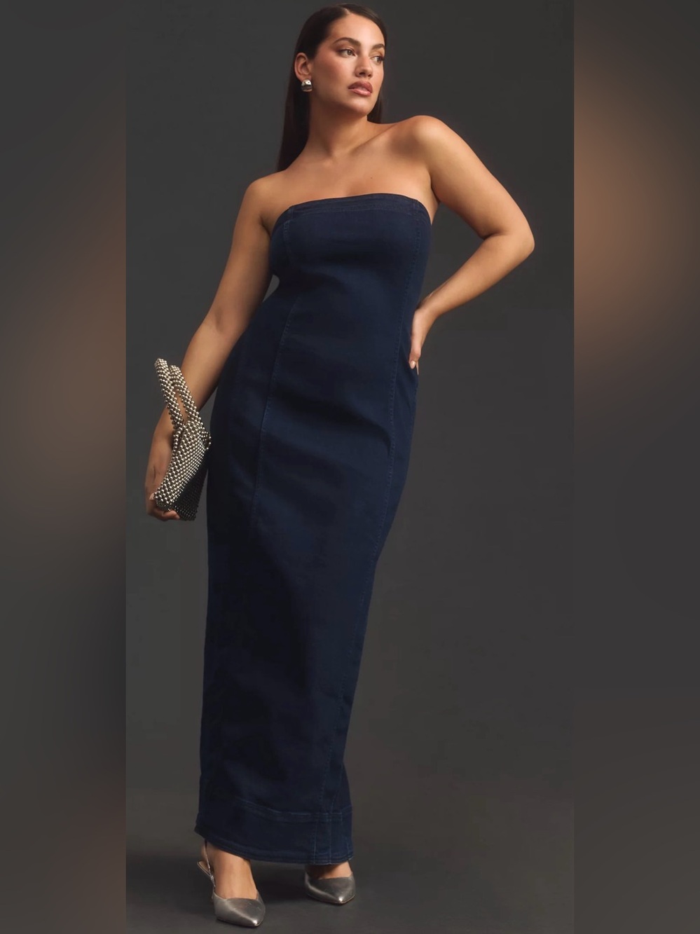 Pilcro Strapless Navy Tube Dress